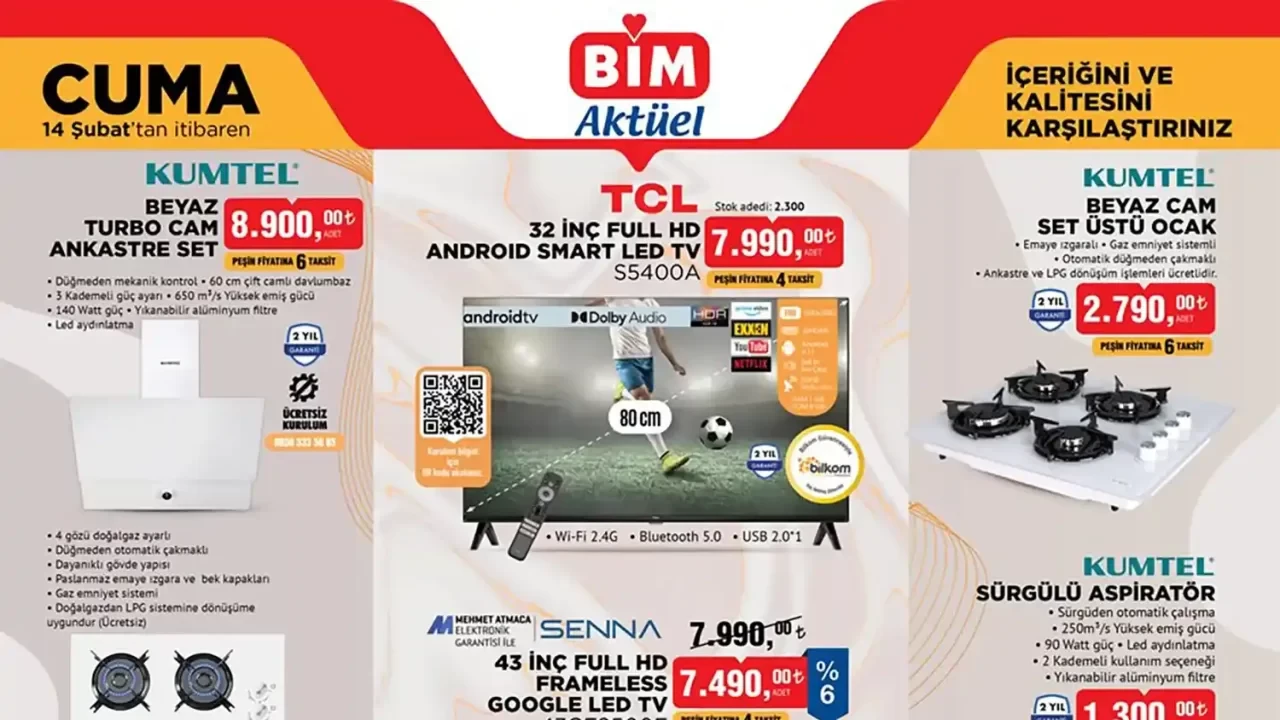 14 Şubat 2025'te BİM Aktüel Ürünler Kataloğu: Büyük Sürprizler, Küçük Fiyatlar!