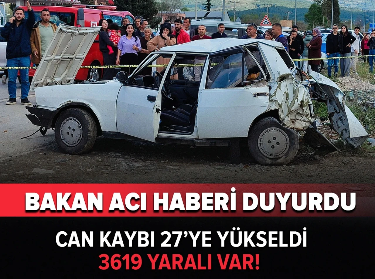Bayramda trafik kazalarında can kaybı 27'ye yükseldi