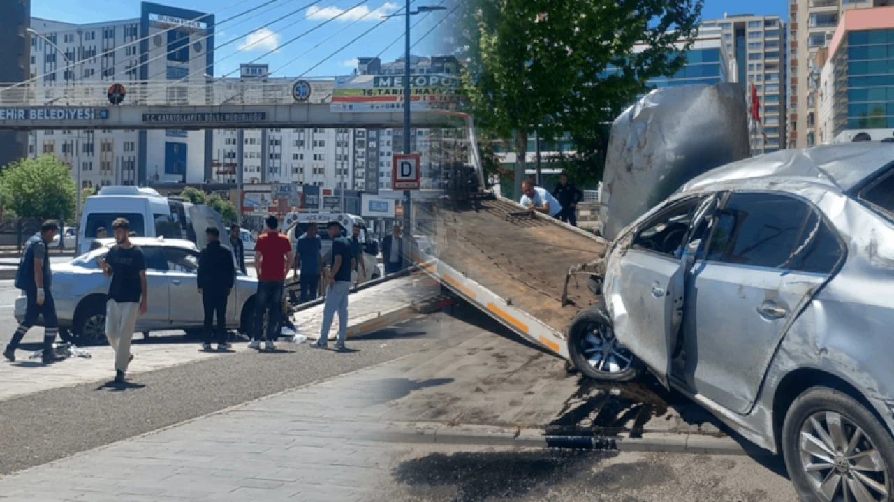 Refüje çarpan otomobil takla attı: 1 yaralı