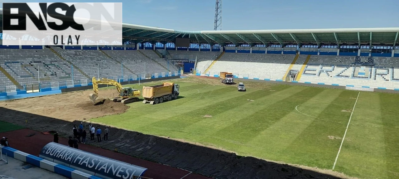 Erzurumspor FK Stadı, Hibrit Çime Dönüştürülüyor ve Yeni Stadın İnşası Devam Ediyor