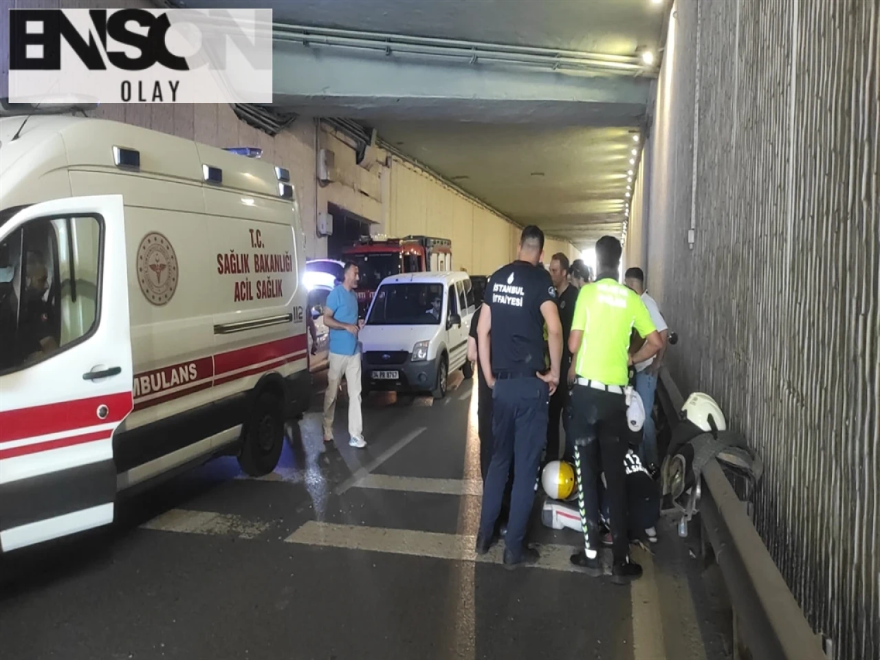 Beşiktaş'ta Arıza Yapan Araça Çarpmamak İçin Yapılan Manevra Sonucu Meydana Gelen Motosiklet Kazası!