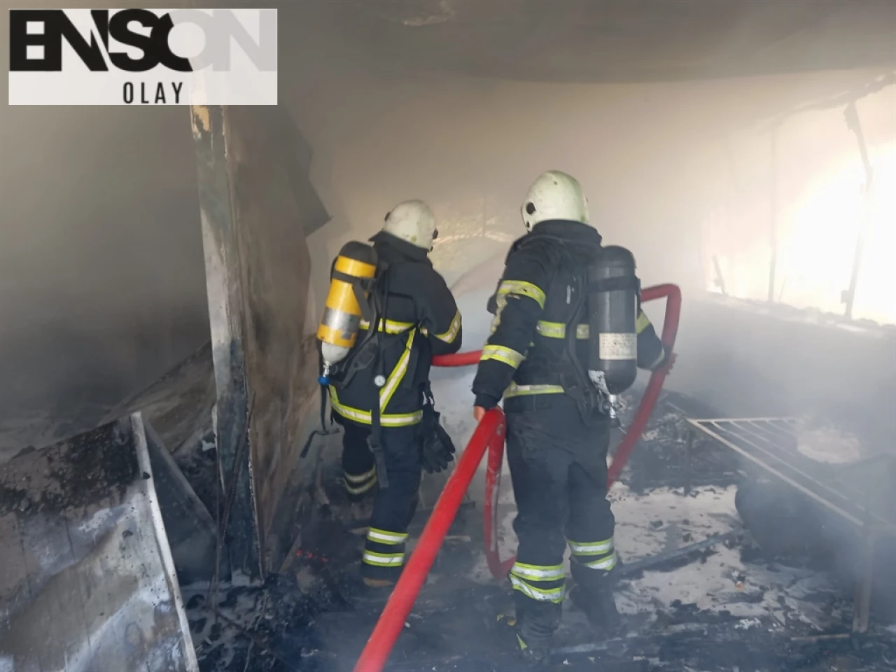 Samandağ'da Prefabrik Evde Çıkan Yangın Kısa Sürede Söndürüldü