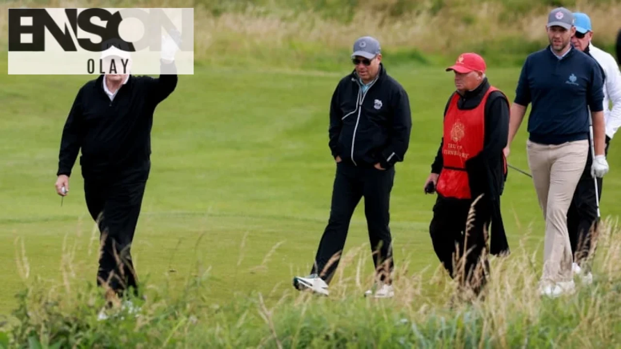Trump, İskoçya'ya kaçtı! Avrupa gezisi sırasında golf oynamak için İskoçya'da.