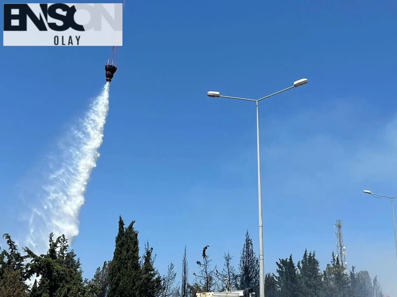 İzmir Bornova'da devam eden orman yangınına 6 uçak, 6 helikopter ve 20 arazözle müdahale!