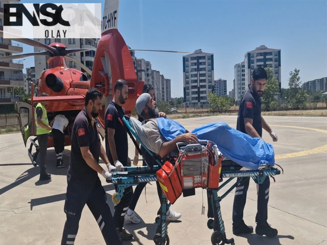 Diyarbakır'da İnme Geçiren Yasin Arslanca Ambulans Helikopterle Hastaneye Sevk Edildi