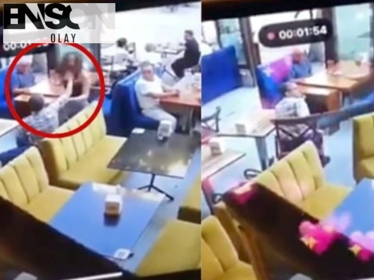 Kafe Garsonu Müşteriyi Tekme Tokat Dışarı Attı, Kavga Güvenlik Kamerasında!