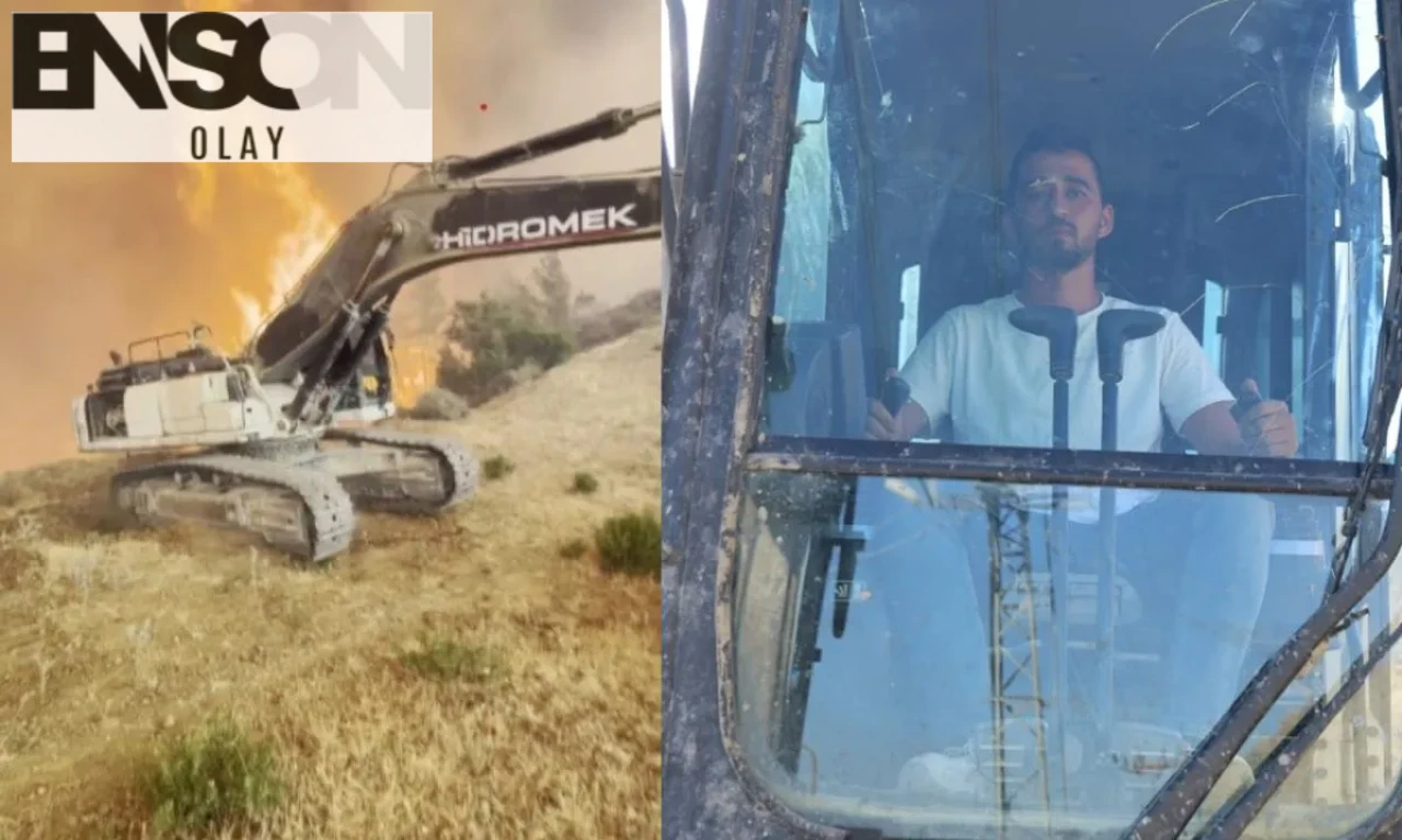 Orman yangınında alevler arasında kalan operatörün dehşet dolu anlarına tanıklık etti.