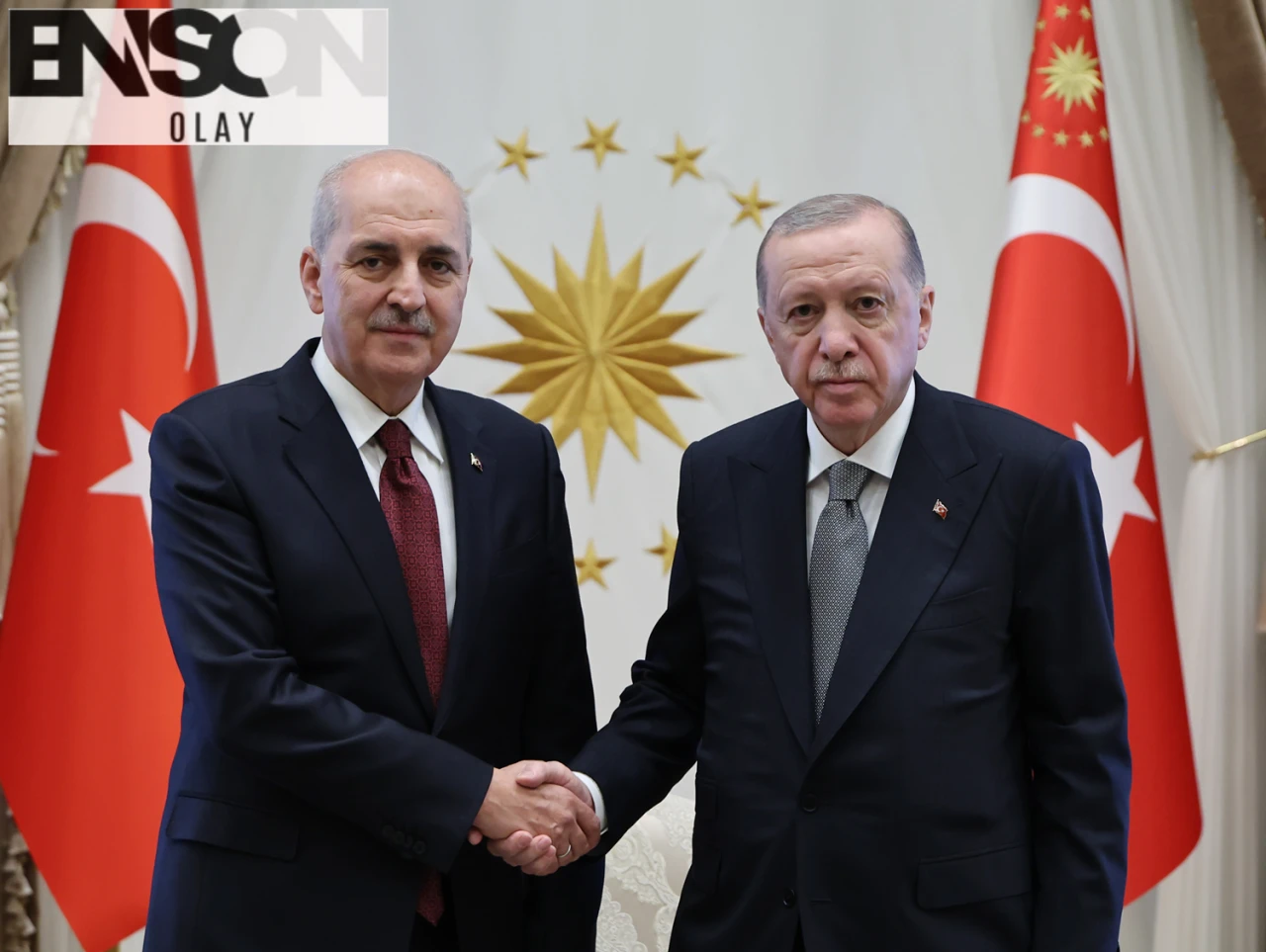 Erdoğan, Kurtulmuş'u Cumhurbaşkanlığı Külliyesi'nde ağırladı.