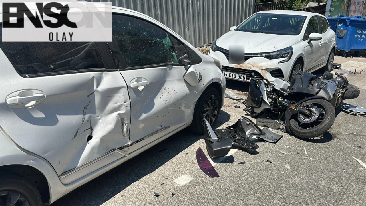 Üsküdar'da Hafriyat Kamyonu Freni Tutmayınca Kaza! Motosiklet Sürücüsünün Bacakları Koptu.