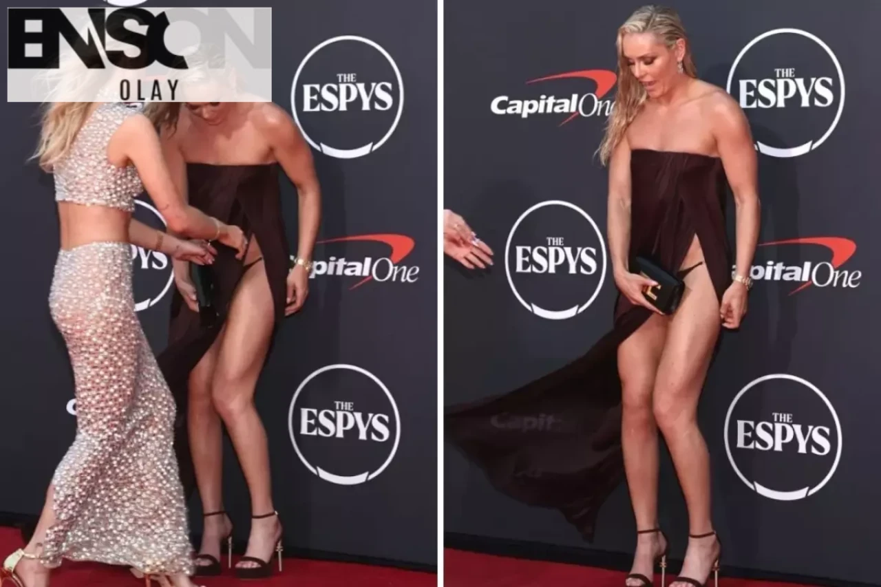Amerikalı kayakçı Lindsey Vonn'un Kırmızı Halıdaki Talihsiz Rüzgar Kazası!