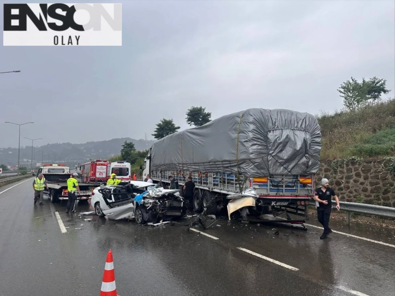 Ordu'da TIR'a Çarpan Otomobil Kazasında Bir Kişi Hayatını Kaybetti