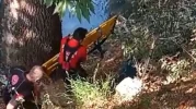 Mersin'de şelalede balık tutarken düşen kişi itfaiye tarafından kurtarıldı