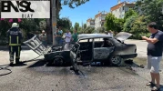 Antalya’da seyir halindeyken alev alan Tofaş otomobil kullanılamaz hale geldi