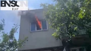 Burdur'da iki katlı evde yangın