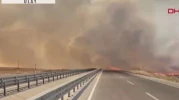 Edirne kara yolunu alevler kapattı!