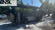 Ankara’da yanan minibüs kullanılamaz hale geldi