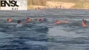 Fırat Nehri'nde 3 kişi boğulmaktan son anda kurtardı