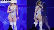 Jennifer Lopez, cesur sahne kıyafetiyle Madrid'i salladı
