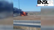 Çatalca'da tır alev alev yandı