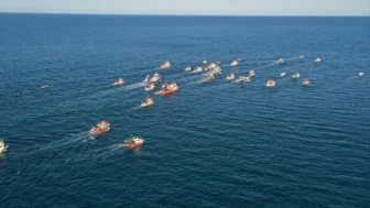 Ordu, Giresun ve Rize'de denizciler Filistin ve Küresel Sumud Filosu'na destek için Karadeniz'e açıldı