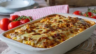 Akşam yemeklerinin vazgeçilmezi: Fırında Kıymalı Makarna