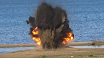 İznik Gölü'nde bulunan 109 yıllık top mermisi imha edildi