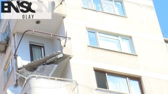 İstanbul'da 9 katlı binada balkon çöktü