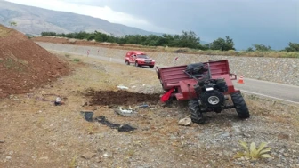 Doğanyol'da devrilen patpatın sürücüsü hayatını kaybetti, inceleme devam ediyor.