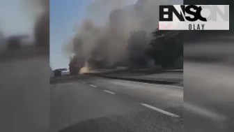 Ankara'da öğrenci taşıyan otobüs alev alev yandı