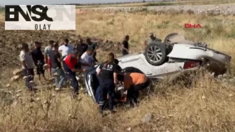 Mardin'de takla atan otomobilin sürücüsü ağır yaralandı