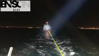 Çanakkale'de makine arızası yaşayan gemi kurtarıldı