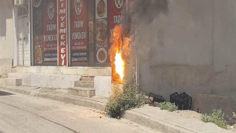 Cizre'de elektrik panosu alev alev yandı
