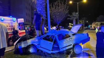 Kontrolden çıkarak refüjdeki ağaca çarpan otomobilin sürücüsü öldü