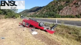 Hurdaya dönen araçtan burnu bile kanamadan çıktı