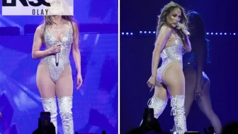 Jennifer Lopez, cesur sahne kıyafetiyle Madrid'i salladı