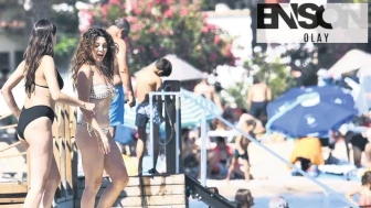 Gökçe Bahadır, tatil sezonunu Bodrum'da açtı.