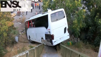 Maltepe'de servis otobüsü şarampole uçtu: 8 yaralı