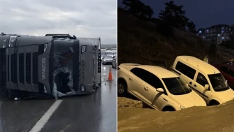 Ankara ve İstanbul sağanağa teslim: Yollar çöktü, trafik durma noktasına geldi