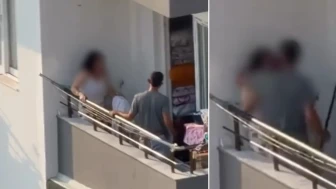 Balkondaki çığlıklar mahalleyi ayağa kaldırdı: Önce sopayla dövdü, sonra saçından sürükledi