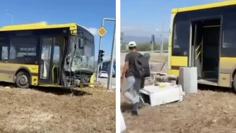 Bursa'da belediye otobüsü yoldan çıktı : Yolcular ölümden döndü