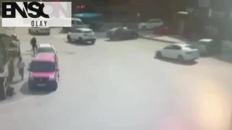 Ankara'da husumetli şahısların kavgası güvenlik kamerasına yansıdı