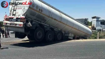 Şanlıurfa'da meydana gelen kaza sonucu tanker ve kamyon sulama kanalına uçtu, 2 kişi yaralandı