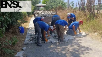 Bozdoğan Belediyesi’nden Yazıkent’te parke taşı çalışması