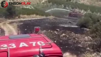 Mersin Mut'ta bahçe yangını : 6 dönüm arazi zarar gördü