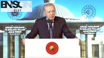 Cumhurbaşkanı Recep Tayyip Erdoğan, Ankara Havalimanı'nın açılış töreninde konuşuyor