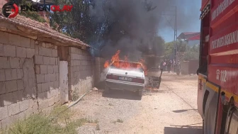 Hatay'da park halindeki araçta yangın çıktı