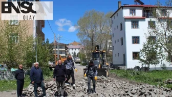 Hanak ilçesinde kilit parke çalışmaları başladı