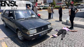 Efeler ilçesinde yaşanan trafik kazasında yaya geçidinde korku dolu anlar yaşandı