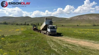 Gökçedere'de arazi yollarındaki çalışmalar sürüyor