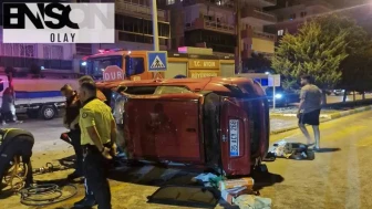 Kuşadası'nda Dehşet Anları: Gece Saatlerinde Yoldan Çıkan Araç Aydınlatma Direğine Çarptı